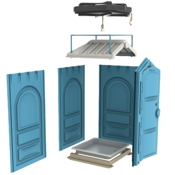 Дачный душ Стандарт EcoGR 200 литров с подогревом (Синий)